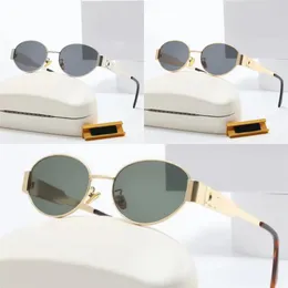 Mode mens designer solglasögon för kvinnor lyxglas samma solglasögon som Lisa Triomphe Beach Street Photo Small Sunnies Metal Full Frame With Box