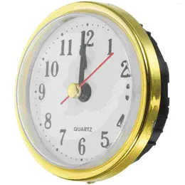 Klockor Tillbehör Hantverk Round Clock Head Insert med rörelse Enkel plastinlagd Mini Quartz Miniature Mechanism