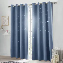 Curtain Curtains For Girls Bedroom Kid Hollow-Out Star Window Treatment Nursery Drape Room Darkening Grommet Top