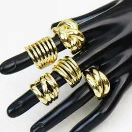 Bant halkaları 10 adet basit stil katmanı metalik altın kaplama halkaları moda klasik pürüzsüz vintage parmak mücevher hediyesi 7 231218