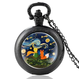 Pocket Watches the Little Prince and Fox Glass Cabochon Quartz Orologio Vintage Men Women Necklace Gifts 231216