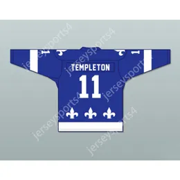 Niestandardowy niebieski Mac Templeton 11 Le National de Quebec Hockey Jersey Top Sched S-6xl