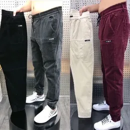 Męskie spodnie jesienne joggery spodnie dresowe mężczyźni swobodny ładunek spodnie męskie mnóstwo bawełnianych mody Solid 231218