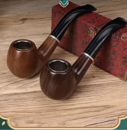 Smoking Pipes Men's curved ringed resin pipe filter, detachable and washable practical smoke pot and smoking set