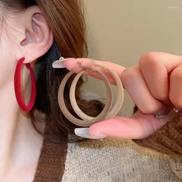 Hoop -Ohrringe Trendy übertreiben den Plüsch Big Circle für Frauen Herbst und Winter Geometrisches runder Schmuckgeschenk