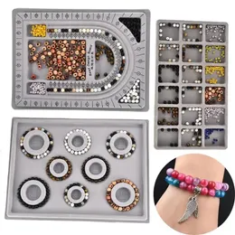 Utrustning flockade pärlbrädan pärlstav smycken tillverkning mätverktyg diy armband halsband tillbehör hitta arrangör tray hantverk verktyg