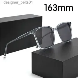 Sonnenbrille Evove 163 mm übergroße Herren-Sonnenbrille für Damen, TR90, große große Sonnenbrille für männlich und weiblich, quadratisch, modisch, Schwarz, Grautöne, fettes Gesicht, L231218