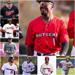 Colégio Rutgers Scarlet Knights camisa de beisebol Justin Shadek Justin Sinibaldi Gavin Stellpflug Ethan Bowen Pete Ciuffreda Trevor Cohen Christian Coppola