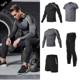 Vestidos de ginástica de ginástica de ginástica de ginástica de ginástica 5pcs mens fiess brechas de compressão Tights Sportswear Sports Sports Sports Sports Sports