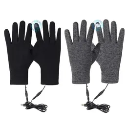 Fem fingrarhandskar vinteruppvärmda handskar foder laddningsbara elektriska uppvärmda handskar för män tunn cykelcykelhandskar hand varmare cykeltillbehör 231218