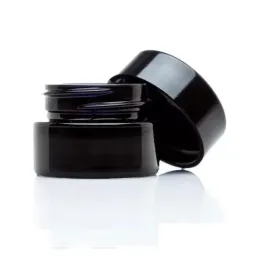 Garrafas atacado 500 unidades/lotes proteção uv fl preto 5ml frascos de creme de vidro garrafa cera dab erva seca concentrado recipiente gota d dh92t ll