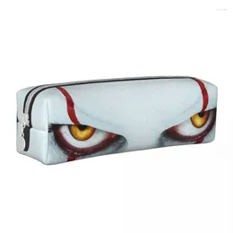 Cosmetic Bags Pennywise Horror Clown Red Balloon Pencil Cases Bill Skarsgard Pen Bag Girl Boy Large Storage Office Pencilcases