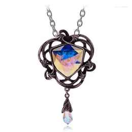 Pendant Necklaces Big Geometric Crystal Glass Gothic Fashion Vintage Punk Necklace For Men Women Halloween Gift Jewelry 2023