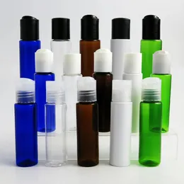 Flaska 50 x 30 ml blå klar bärnstensgrön plast husdjursflaska med disk cap 1oz kosmetisk förpackningsbehållare