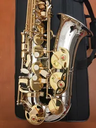 Jupiter JAS-1100SG Sassofono contralto Mib Tune Ottone Strumento musicale Nichel Argento Corpo placcato Oro Lacca Chiave Sax con bocchino