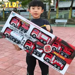 Electric RC Car Fire Truck Toy Set Kids Gifts Large Trucks Fall Resistant Ladder Sprinkler Fireman Engineering Toys 231218