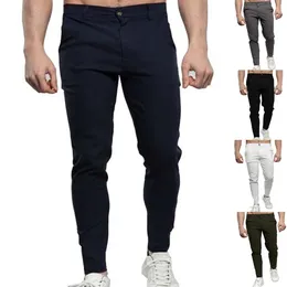 Calças masculinas cor pura magro homens casual estiramento magro homem calças y2k roupas pantalones ginásio trabalho streetwear luxo sweatpants