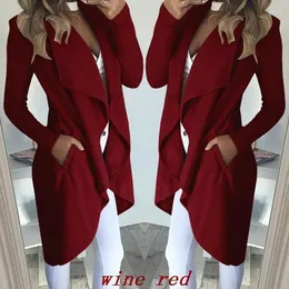 Women's Trench Coats 2023 Fashion Coat For Women Autumn/Winter Solid Polo Slim Fit Pocket Irregular Mid Length Windbreaker Casual Elegant