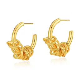 Stud 5 Pairs Lovely Hoop earrings Spiral rings Gift Fashion Jewelry Gift Retro Metallic earrings 231218