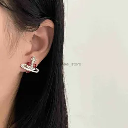 Stud BLIJERY Vintage Enamel Crystal Heart Earrings for Women Luxury Jewelry Charm Planet Stud Earrings Wedding Party Gift Ins Hot J231218