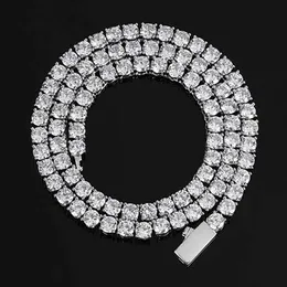 1 صف 3-5 مم snap clasp سلسلة التنس 14K الذهب مطلي المثلج Zironia الماس سلسلة للرجال نساء 16-24 بوصة الهيبوب المجوهرات 292y