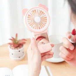 Pants with Mirror Beauty Mirror Summer Mini Fan Usb Rechargeable Portable Fan Cute Mute Cooling Fan Handheld Makeup Mirror Small Fan