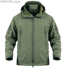 Giacche tattiche Mege Abbigliamento di marca Giacca militare da uomo US Army Tattico Sharkskin Softshell Autunno Inverno Capispalla Giacca e cappotto mimeticoL231218