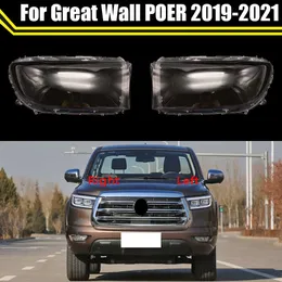Bilglaslampa Strålkastare Lampcover Shell Auto Transparent lampskärms strålkastarlinsskydd för Great Wall Poer 2019 2020 2021