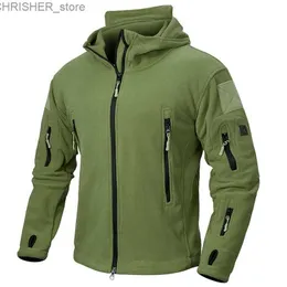 Taktiska jackor vinter militär taktisk fleece jacka män varm polär utomhus hoodie coat multi-pocket casual sport armé jacka231218