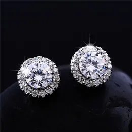 2020 New Arrival Friends 18K White Gold Plated Earings Big Diamond Earrings for Women White Zircon Earrings LBD212Z