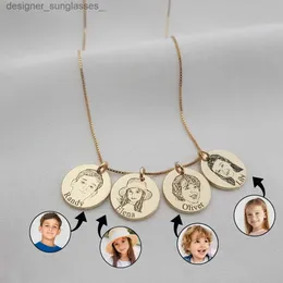 Colares de pingente 15mm colar de mãe personalizado com nomes de crianças colar de foto personalizado para mulheres gravado família retrato colares jóiasl231218