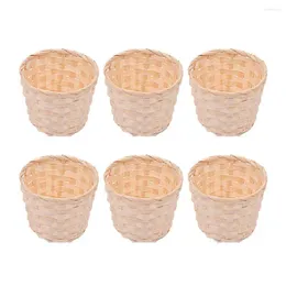 Contenitori per cucina 6 pezzi/set Cestino per articoli vari Anti-usura Buono spuntino in tessuto Fiore decorativo multiuso per