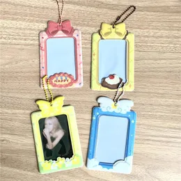 Cornici INS Carino porta Pocard da 3 pollici Cartoline Bowknot coreane Cornice Po Kpop Idol Borsa protettiva Ciondolo di cancelleria