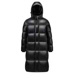 Men's Down Parkas Fashion Winter Black Long Down Jacket Men Hooded Waterproof Windproof Warm 90% White Duck Coat Overcoat Hight Quality 231218