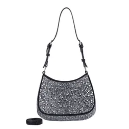 роскошные дизайнеры женские классические бренды сумки на ремне сумки качественные верхние сумки кошельки леди холст подмышка модная сумка Crescent Moon Flash Diamond Hobo 8801