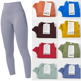 LL 2023 Yoga Lu Hizalı Taytlar Kadın Şortları Capri Pantsuit Kadın Spor Fitness Giyim Kızlar Tozluk Paket Gym Slim Fit Hizalı Pantolon