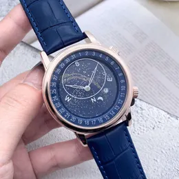 Top Classic Designer Watches PP Starry Sky Edition Business Gentleman Belt Watch Band Men's Chronographfashion Wristband Montre de Luxe Bracele Gift