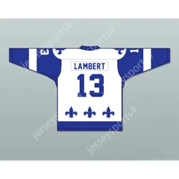 Personalizado GUY LAMBERT 13 LE NATIONAL DE QUEBEC HÓQUEI JERSEY BRANCO LANCE ET COMPTE NOVO Top Costurado S-M-L-XL-XXL-3XL-4XL-5XL-6XL