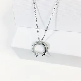 Solid 925 Sterling Silver Meteor Garden Moon Star Pendant Necklace 2 85grams J190711244J