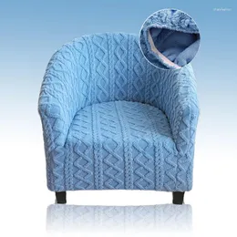 Chair Covers Blue Warm Thicken Club Sofa Cover Jacquard Candy Colors 1 Seater Couch For Sofas Living Room Bar Furniture