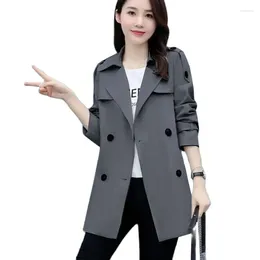 Women's Trench Coats Jacket 2023 Spring Autumn Korean Causal Windbreaker Female Double-breasted Basic Outwear Woman Overcoat