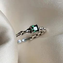 Кольца кластера с зеленым камнем для женщин, открывающиеся, простое винтажное ретро-этническое кольцо на палец, модельер, ювелирные изделия, подарки для девочек KCR055