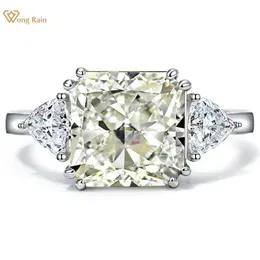 Wedding Rings Wong Rain 925 Sterling Silver G Color Created Gemstone Wedding Engagement Cocktail Ring Ladies Fine Jewelry Wholesale 231218