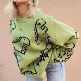 Truien Oversize Dagelijks Casual Designer Truien Pullover Dames 2023 Streetwear Herfst Winter Trui Paar Dinosaurus Losse Truien Feest