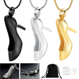 Pendant Necklaces High-heeled Shoe Keepsake Cremation Jewelery Urns Necklace For Human/Pet Ashes Customize Stainless Steel Woman Memorial