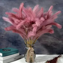 Ghirlande di fiori decorativi 60 cm Fluffy Reed Boho Decor Pianta finta crittografata finto artificiale per la festa di nozze a casa 231218