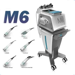 M6 6 في 1 جهاز إدارة الوجه الفراغ العلاجية العناية بالبشرة RF الموجات فوق الصوتية البلازما Hydra ماء الجلد الوجه العميق تطهير الميكروغراف