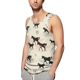 Men's Tank Tops Horse Top Man's Animal Vintage Beach Workout Custom Sleeveless Shirts Large Size 4XL 5XL