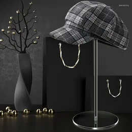 Jewelry Pouches Hat Pedestal Stand Round Barbell Display Riser For Watch Showcase