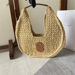 Designer-Luxus-HELOISE-TASCHE AUS GESCHMACKIGEM KALBSLEDER MOON CLASSIC PANIER IN PALMBLÄTTERN UND KALBSLEDER TAN 112772 Vintage-Umhängetasche zum Umhängen 7A Beste Qualität